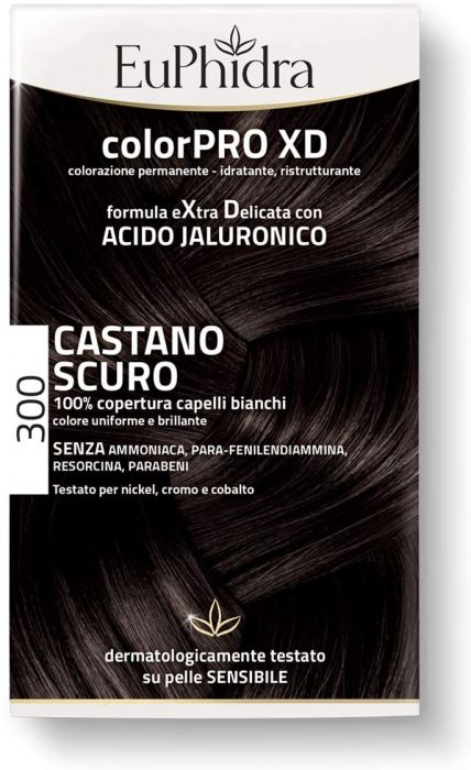 EUPHIDRA COLORPRO XD 300 CASTANO SCURO GEL COLORANTE CAPELLI IN FLACONE + ATTIVANTE + BALSAMO + GUAN