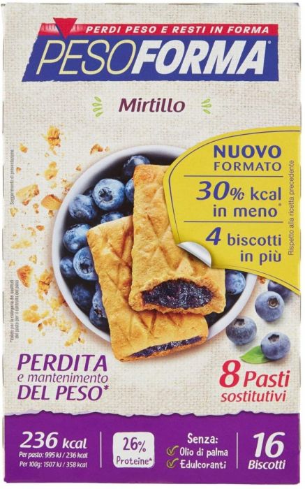 PESOFORMA BISCOTTI MIRTILLI 8 PASTI 16 BISCOTTI