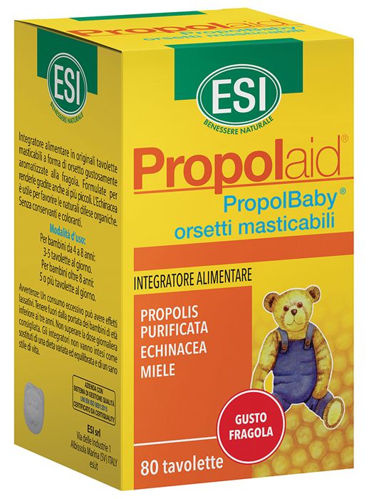 Propolaid propolbaby orsetti 80 compresse masticabili