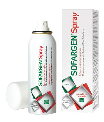 Medicazione in polvere spray con caolino e argento sulfadiazina 1% sofargen spray 10 g bomboletta pr