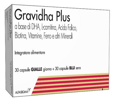 Gravidha plus 30 capsule gialle giorno + 30 capsule blu sera