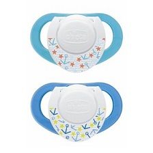 Chicco succhietto in silicone azzurro 4 mesi+ 2 pezzi