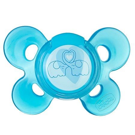 Chicco succhietto ph comfort blu silicone 4 mesi + 1 pezzo caucciu'