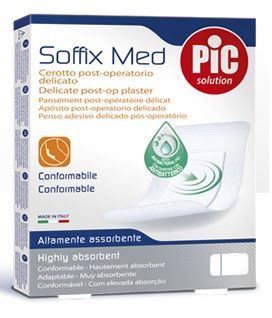 Cerotto pic soffix med in tnt con tampone centrale assorbente sterile monouso sterile 25x10 cm antib