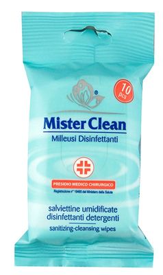 Salviettine disinfettanti milleusi mister clean minipocket 10 pezzi pmc n. reg. 19465 min.sal.