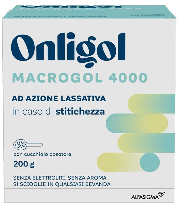 Onligol macrogol 4000 200 g con cucchiaino dosatore senza zucchero