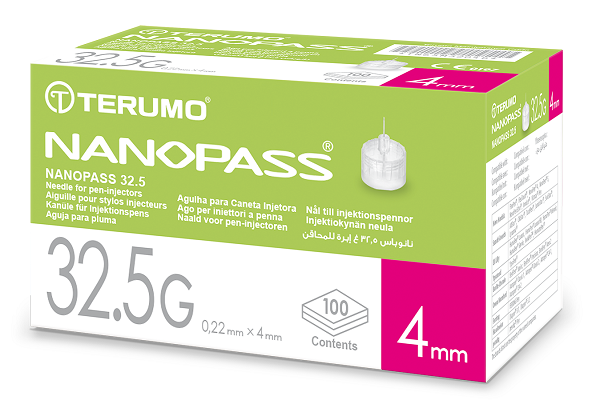 Ago per penna da insulina nanopass 32,5 gauge lunghezza 4 mm 100 pezzi