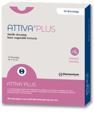 Medicazione attiva plus non aderente a base di estratti vegetali 10x10 10 pezzi