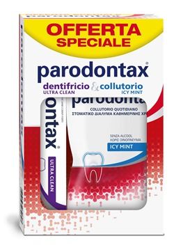 Parodontax special pack dentifricio ultra clean + collutorio icy mint
