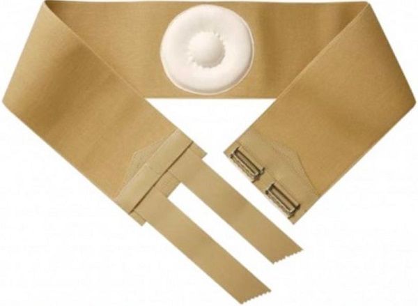 Orione 357 cinto per ernia ombelicale con pelotta rivestita in pelle beige 12