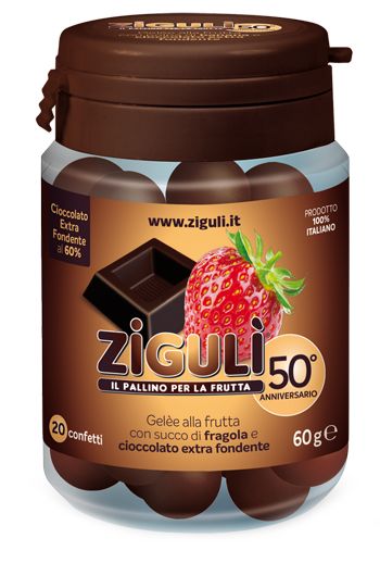 Ziguli gelee gusto fragola e cioccolato fondente 60% 20 confetti 60 g