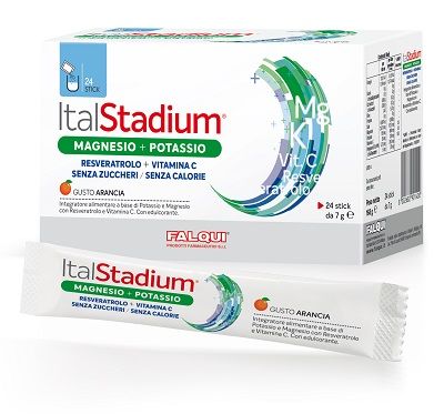 Italstadium magnesio potassio resveratrolo vitamina c arancia senza zuccheri 24 stick