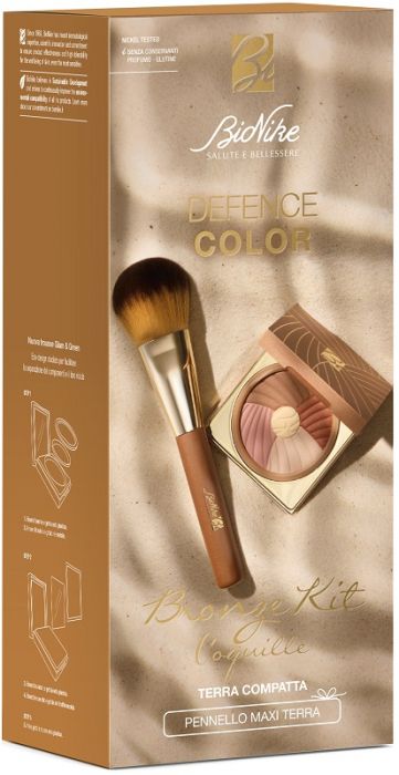 Defence color bronze kit 2025 terra compatta 211 coquille + pennello maxi terra