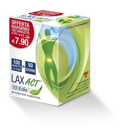 Lax act 13 erbe 400 mg 100 tavolette