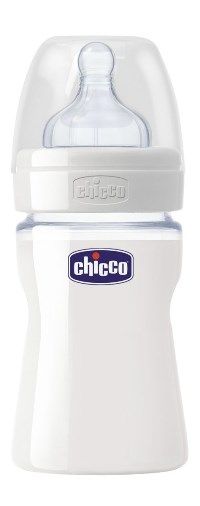 Chicco biberon well being in vetro non decoratorato da 150 ml normal silicone