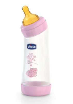 Chicco biberon well being angolato in polipropilene girl da 250 ml normal lattice