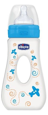 Chicco biberon well being passeggio in polipropilene boy da 240 ml fast silicone