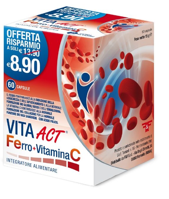 Vita act ferro + vitamina c 60 capsule