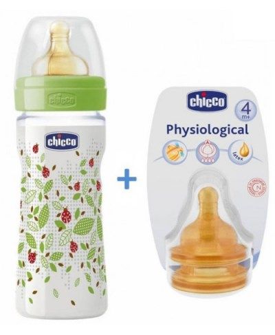 Chicco biberon benessere da 330ml in silicone + tettarella omaggio