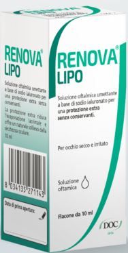 Renova collirio sostituto lacrimale a base di acido ialuronico 0,4% e lipidi flacone da 10 ml senza 