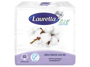 Assorbente laurella in cotone ultra giorno con ali 12 pezzi