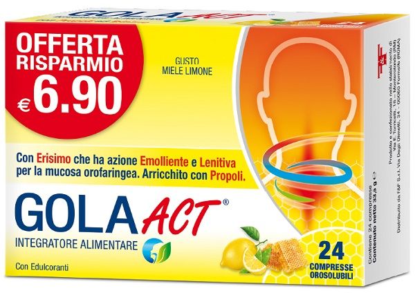 Gola act miele limone 24 compresse solubili 33,6 g