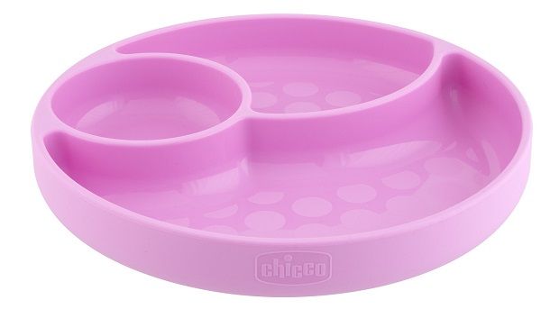 Chicco piatto silicone ventosa rosa