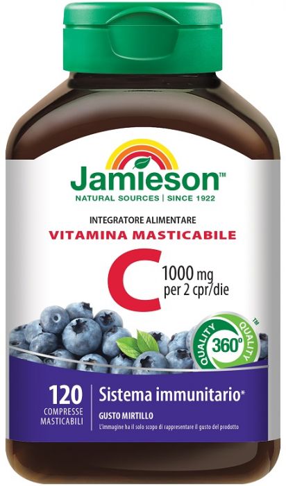 Jamieson vitamina c 1000 mirtillo 120 compresse masticabili