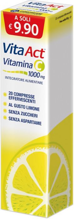 Vita act vitamina c 1000mg 20 compresse effervescenti limone
