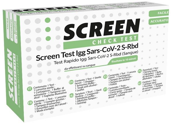 Screen test sierologico rapido autodiagnostico covid-19 anticorpi igg sars-cov-2 nel sangue screen