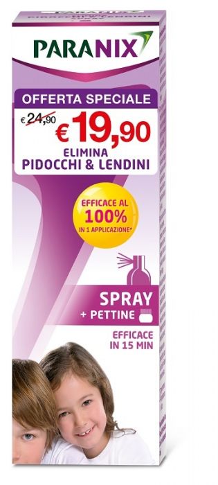 Trattamento spray pidocchi e lendini paranix 100 ml + pettine taglio prezzo