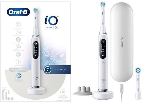 Oral-b io 9 white spazzolino elettrico + 2 refill testine con custodia da viaggio