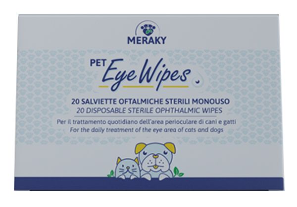 Pet eye wipes salviette oftalmiche sterili 20 pezzi