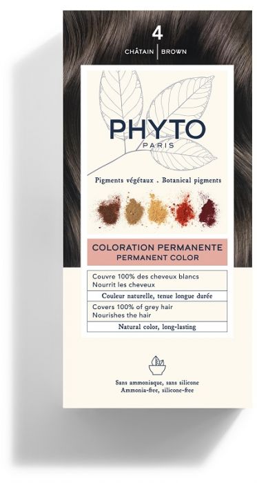 Color kit 4 castano latte rivelatore 50 ml + crema colorante 50 ml + maschera protettiva colore 12 ml + guanti