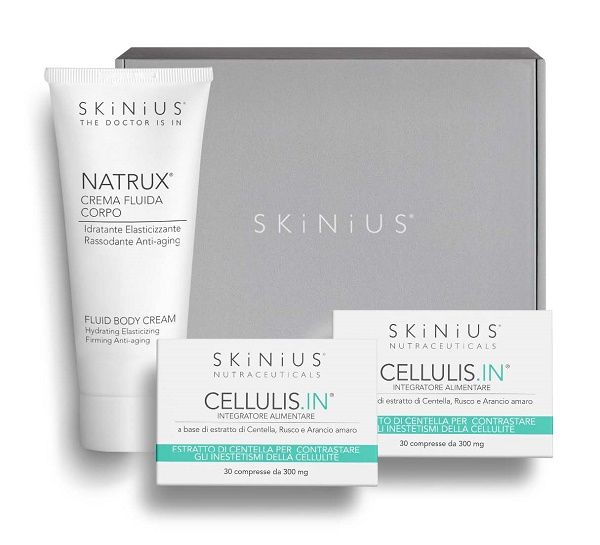 Skinius protocollo inestetismi cellulite in & out 1 natrux 200 ml + 1 cellulis in 30 compresse + 1 cellulis in 30 compresse in omaggio + 1 fospid siero attivo 3 ml in omaggio