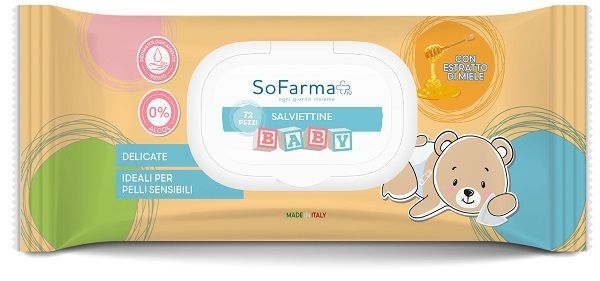 Salviettine baby miele 72 pezzi sofarmapiu'