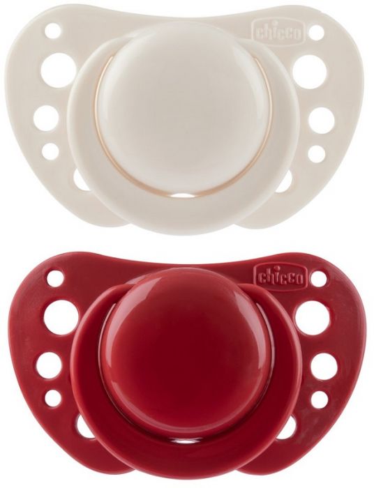 Chicco succhietti air rosso silicone 6-16 mesi 2 pezzi