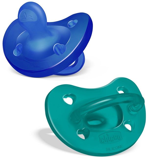 Chicco gommotto silicone azzurro 6-16 mesi 2 pezzi
