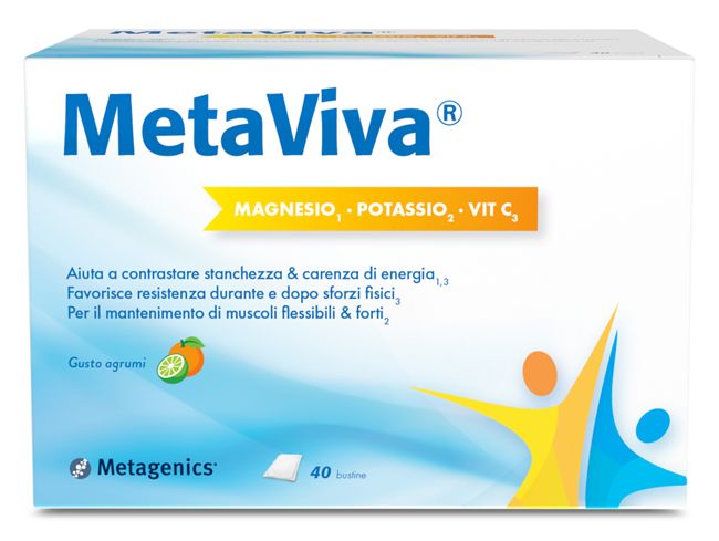 Metaviva magnesio/potassio/vitamina c 40 bustine