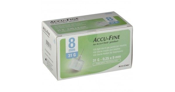 AGO PER PENNA DA INSULINA ACCU-FINE PEN NEEDLE ACCU-CHEK GAUGE 31 X 8MM 100 PEZZI