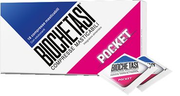 BIOCHETASI POCKET DIGESTIV 18 COMPRESSE MASTICABILI NUOVA FORMULAZIONE