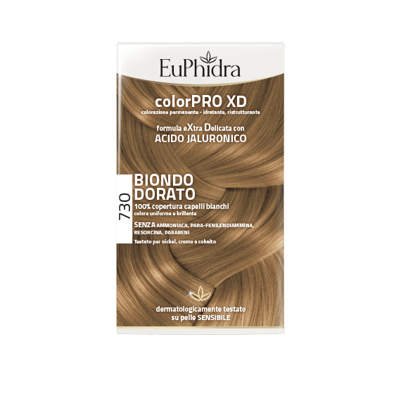 EUPHIDRA COLORPRO XD 730 BIONDO DORATO GEL COLORANTE CAPELLI IN FLACONE + ATTIVANTE + BALSAMO + GUAN