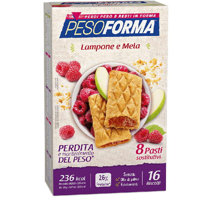 PESOFORMA BISCOTTI LAMPONE/MELA 8 PASTI 16 BISCOTTI