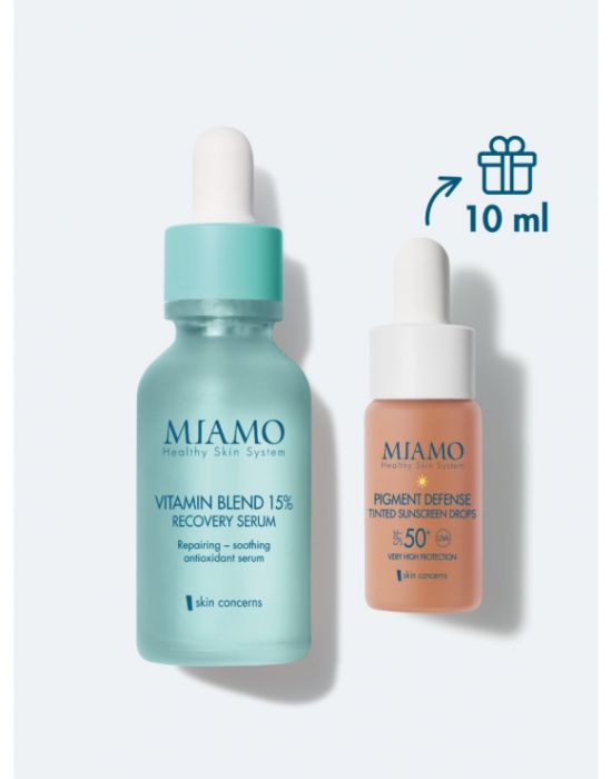 Miamo cofanetto 2025 skin immunity booster 1 vitamin blend 30 ml + 1 pigment defense 10 ml