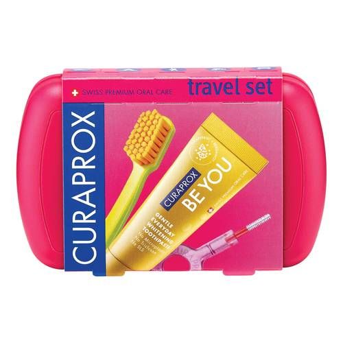 Curaprox travel set pink
