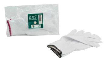 GUANTO DI FILO COTONE 100% BIANCO PER ALLERGIE DERMATOLOGICHE 7 1 PAIO