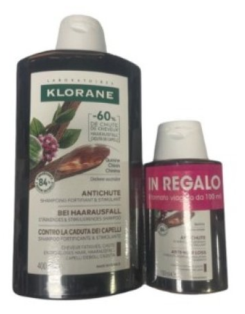 Klorane chinina shampoo fortificante & stimolante alla chinina 400 ml + 1 shampoo fortificante & stimolante alla chinina 100 ml