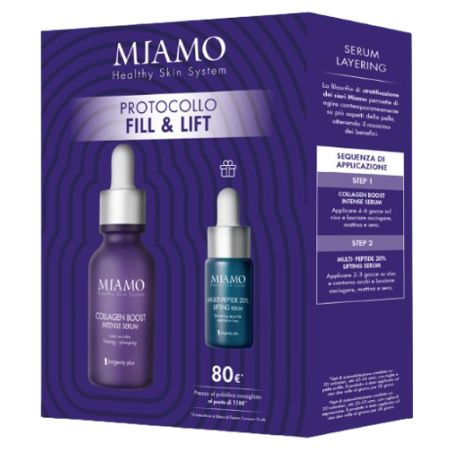 Miamo cofanetto 2025 fill & lift 1  collagen 30 ml + 1 multi peptide 10 ml