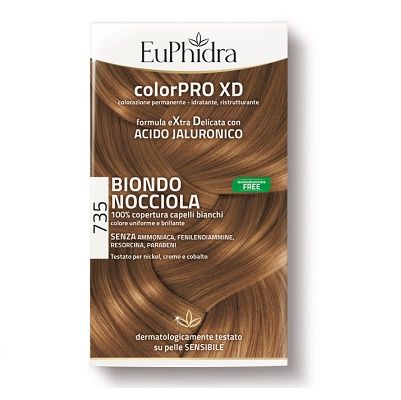 EUPHIDRA COLORPRO XD 735 BIONDO NOCCIOLA GEL COLORANTE CAPELLI IN FLACONE + ATTIVANTE + BALSAMO + GU