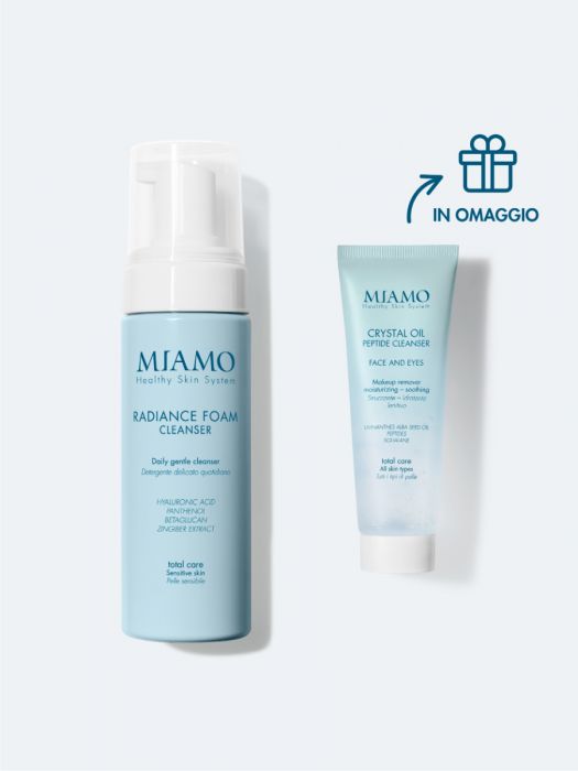 Miamo doppia detersione illuminante protocollo 1 radiance foam cleanser 150 ml + 1 mini crystal oil 50 ml